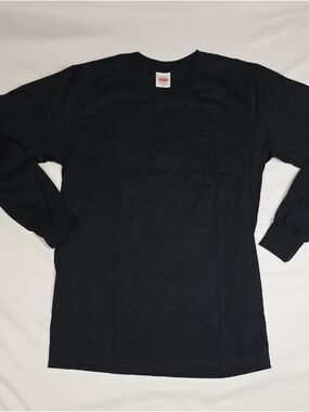 Supreme Black Long-Sleeve Pocket Tee